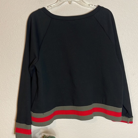 Stella & Dot Black & Red Crewneck Sweatshirt Size XL - Picture 3 of 6